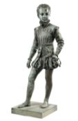 A BRONZE LIFE-SIZE MODEL OF PRINCE HENRY IV AS A CHILD AFTER FRANCOIS-JOSEPH BOSIO (1768-1845)