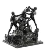 AN ITALIAN BRONZE MODEL OF THE FARNESE BULL AFTER THE ANTIQUE depicting Letus and Amphion attempting