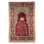 A FINE OTTOMAN SILK AND METAL THREAD PANEL TURKISH, 18TH / 19TH CENTURY the Kashmir wool ground