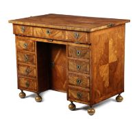 A RARE KINGWOOD KNEEHOLE DESK IN THE MANNER OF THOMAS PISTOR, C.1690 the quarter veneered top with