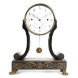 AN AUSTRIAN EBONISED AND GILT BRONZE MOUNTED MANTEL CLOCK BY S.FERDINAND LEICHTL, VIENNA, EARLY 19TH