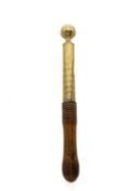 A RARE GEORGE IV TIPSTAFF WILTSHIRE, C.1824 with a brass orb finial with a recess to the top, the
