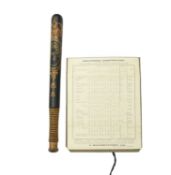 A VICTORIAN TRUNCHEON SHROPSHIRE, SECOND HALF 19TH CENTURY the black ground painted with a crown