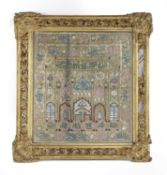 AN EASTERN NEEDLEWORK PANEL INDIAN OR OTTOMAN, SECOND HALF 19TH CENTURY worked with gilt and