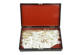 A COLLECTION OF CHINESE MOTHER OF PEARL COUNTERS LATE 19TH CENTURY of various shapes including: