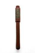 AN EARLY VICTORIAN SHORT TRUNCHEON ST. MEWAN, CORNWALL, C.1844 with a cylinder head and turned