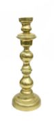 A LARGE BRASS ALTAR CANDLESTICK LATE 18TH / EARLY 19TH CENTURY 57cm high