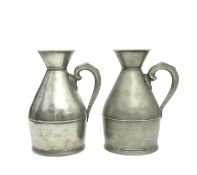 TWO PEWTER IMPERIAL HALF-GALLON HAYSTACK MEASURES IRISH, C.1830 both by Joseph Austen and Son, Cork,
