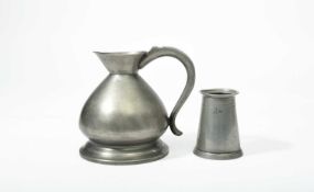 A SCARCE IMPERIAL PINT PEWTER CONICAL MEASURE WEST COUNTRY with traces of a verification mark to the
