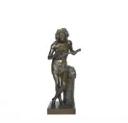 A FRENCH BRONZE FIGURE OF 'L'IMPROVISATEUR' AFTER FRANCISQUE JOSEPH DURET (FRENCH, 1804-1865),