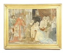 AN EMBROIDERED NEEDLEWORK PICTURE LATE 18TH CENTURY worked in coloured silks and chenille
