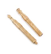 An American 9-carat gold combination dip pen and pencil, by Mabie, Todd and Co. No.4, chased