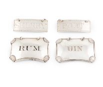 A pair of George III provincial silver wine labels, by Robert Cattel, York circa 1807, rectangular