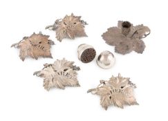 A matched set of four mid-19th century silver wine labels, three by Rawlings & Summers, London 1835,