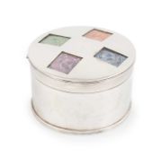 A silver stamp box, by Stokes & Ireland Ltd, Chester 1926, plain circular form, the hinged cover