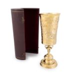 A continental silver-gilt standing cup, apparently unmarked, except for a possible small control