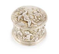 A late-17th century silver toilet box, maker's mark of FC with a rosette below, London circa 1680,