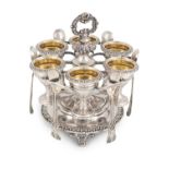 A William IV silver egg cruet stand, possibly by Waterhouse, Hodson & Co., Sheffield 1830,