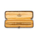 A Victorian 18-carat gold combination dip pen and pencil, by S. Mordan and Co. cylindrical form,