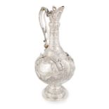 λ A Victorian Irish silver presentation Armada pattern ewer, by West & Son, Dublin 1895, baluster