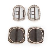 Two pairs of George III silver shoe buckles, by William Yardley, London circa 1780, shaped