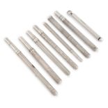 A collection of antique silver dip pens and pencils, by S. Mordan & Co, cylindrical form with