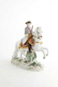 A MEISSEN EQUESTRIAN GROUP OF CATHERINE II 'THE GREAT' OF RUSSIA AFTER J J KÄENDLER, 19TH CENTURY