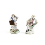 A BOW FIGURE OF A MUSICIAN C.1754-64 he seated playing a mandolin, together with a Bow figure