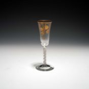 A GILT DECORATED ALE GLASS FROM THE JAMES GILES ATELIER, C.1770 gilded with crossed stems of barley,