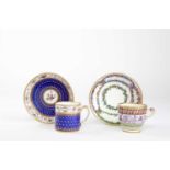 A SEVRES COFFEE CAN AND SAUCER (GOBELET LITRON ET SOUCOUPE) DATE CODE FOR 1789 painted with border