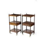 A PAIR OF REGENCY ROSEWOOD WHATNOTS