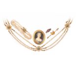 A SMALL COLLECTION OF GEM-SET GOLD JEWELLERY, 19TH CENTURY AND LATER