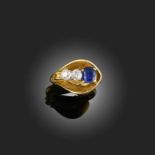 A SAPPHIRE AND DIAMOND RING, C1972