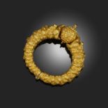 A DECORATIVE HINGED GOLD BANGLE, INDIA