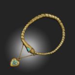 A VICTORIAN GOLD SNAKE BRACELET, C1860
