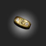 A YELLOW SAPPHIRE AND DIAMOND RING