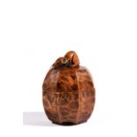 Robert Thompson of Kilburn (1876-1955) A Mouseman powder box and cover, circa 1940