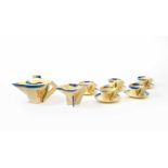 Clarice Cliff (1899-1972) A Lodore pattern conical tea set