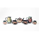 Rachel Bishop for Moorcroft; An Oberon tea set, 1993