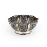 A Russian silver and plique-a-jour enamel bowl,
