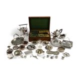 An electroplated Fiddle pattern canteen for twelve,