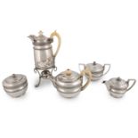 λ A five-piece George III silver tea and coffee set,