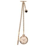 GARRARD, A GENTLEMAN'S YELLOW GOLD OPEN-FACED POCKET WATCH