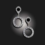 BULGARI, A PAIR OF ONYX-SET 'BVLGARI BVLGARI' EARRINGS