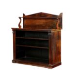 λ A WILLIAM IV ROSEWOOD OPEN BOOKCASE / CHIFFONIER