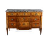 A FRENCH LOUIS XVI KINGWOOD BREAKFRONT COMMODE