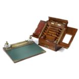 A VICTORIAN WALNUT STATIONERY BOX