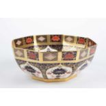 A ROYAL CROWN DERBY OCTAGONAL FRUIT BOWL