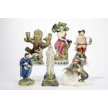 SIX PEARLWARE FIGURES