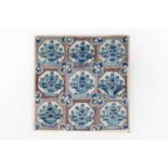 A PANEL OF NINE DELFTWARE TILES